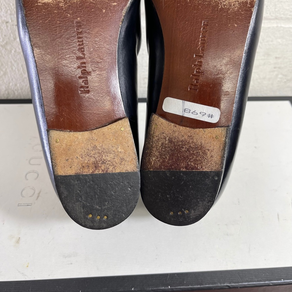 Ralph Lauren 4904 Black Leather Ballet Flats Slip On Women 6.5 AA Made in Italy - Picture 12 of 12